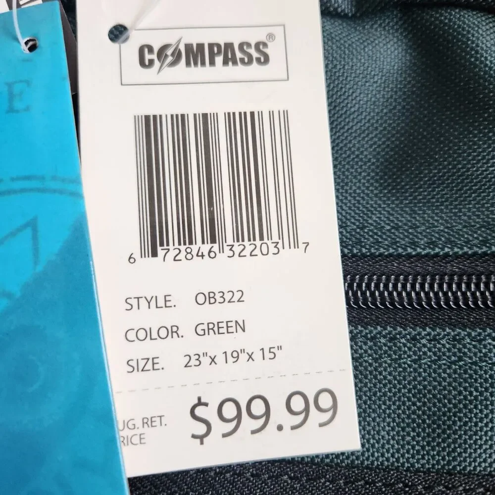 Compass 2 in 1 Outdoor Products Backpack Green Hiking Polyester Bag NWT New